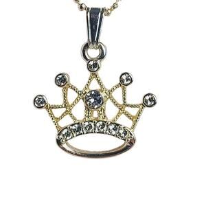 Disney Parks Kingdoms & Castles Crown Tiara Necklace Silver
